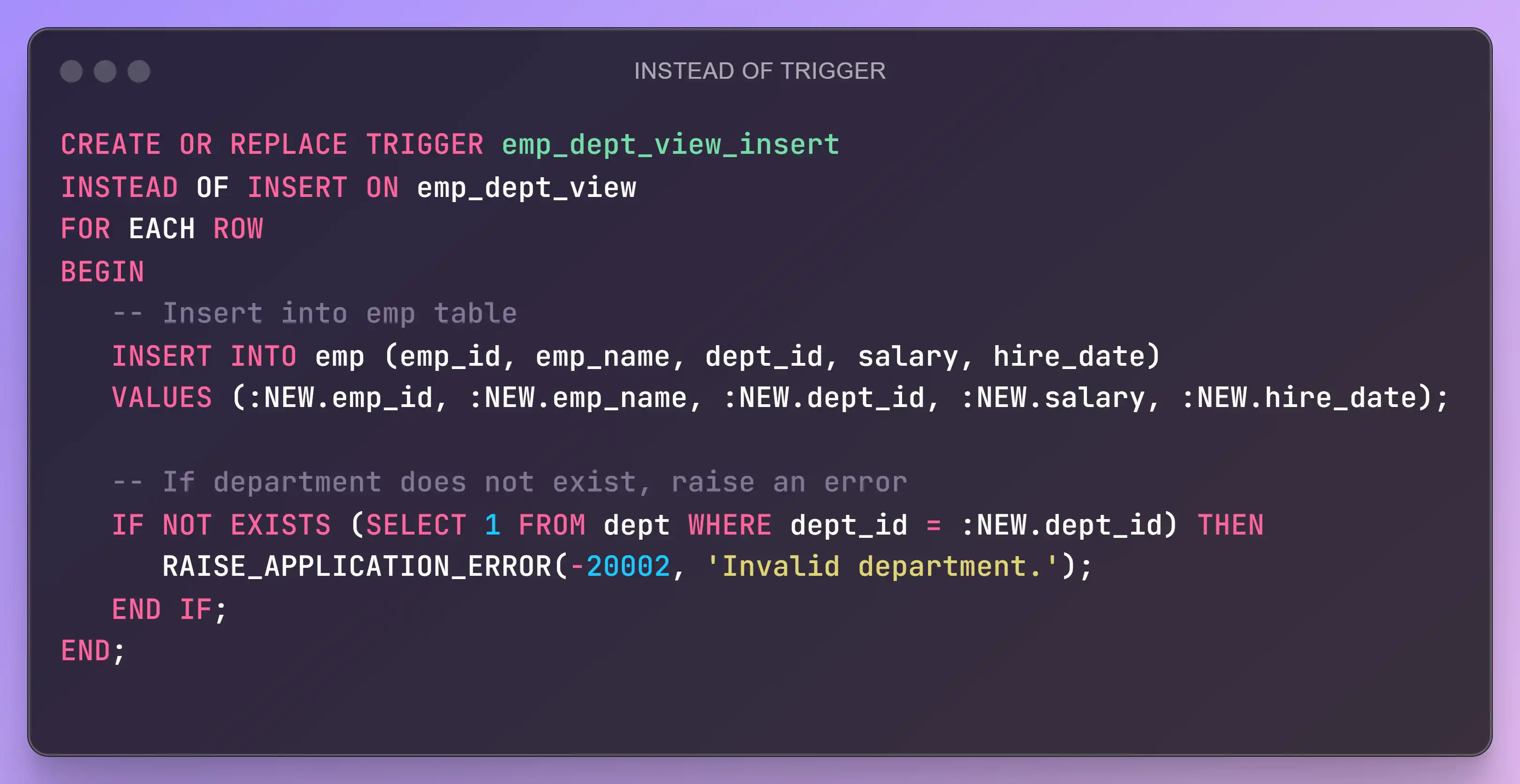 INSTEAD-OF-TRIGGER INSTEAD OF TRIGGER