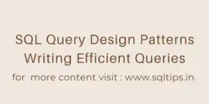 SQL query design patterns